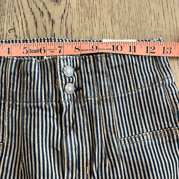 Free People Jayde Railroad Flare Jeans Train Car Stripe High Rise Size 25 New - Picture 10 of 10